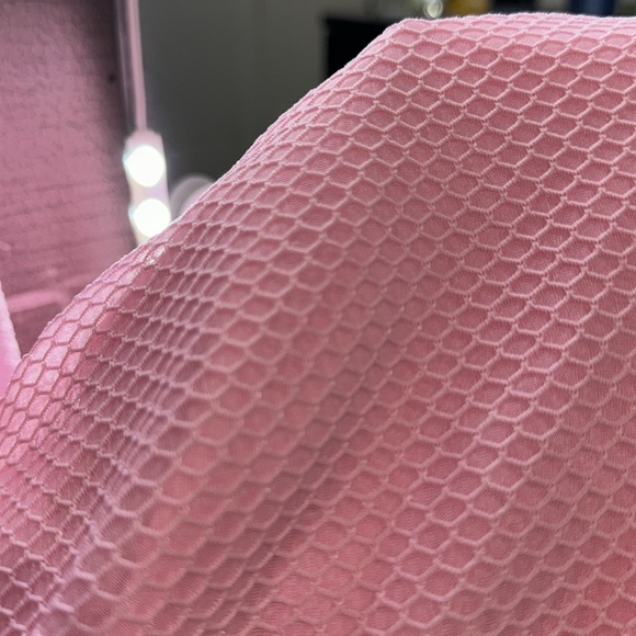 SHEIN SXY -Pink Ruched Drawstring Flounce Sleeve Bodycon Dress size XL NWT - Picture 10 of 11